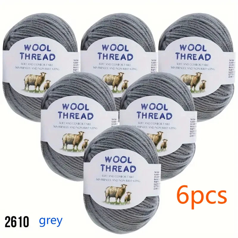 6pcs Australian wool set（300g）soft and comfortable, brilliant colors can be used to knit knits such as sweaters, vests, etc
