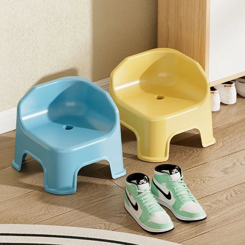 Thickened plastic stool, household small chair, small stool, living room seat, low stool, sofa, shoe changing stool, bath stool