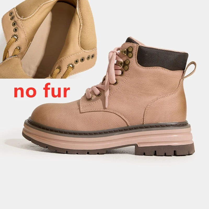 2025 New Women's Ankle Boots and Booties Thick-soled Work and Motorcycle Boots female Plus-Size Autumn and Winter Women Boots