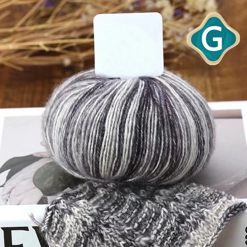 50g/Ball Crochet Knitting Combed Cotton Gradient Yarn Soft Milk Wool Yarn For Scarf Sweater Hat Clothing DIY Needlework Thread