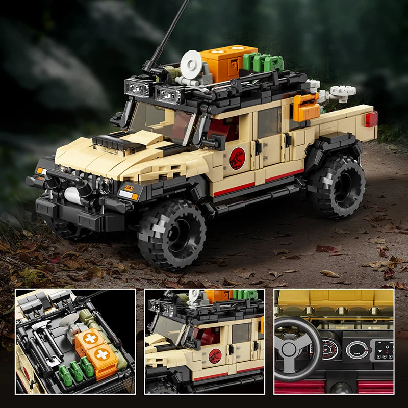 1632Pcs Jurassic Dinosaur theme 3 in 1 Eight grids Classic Off-Road Vehicle Building Block Sets model bricks Toy Christmas Gifts