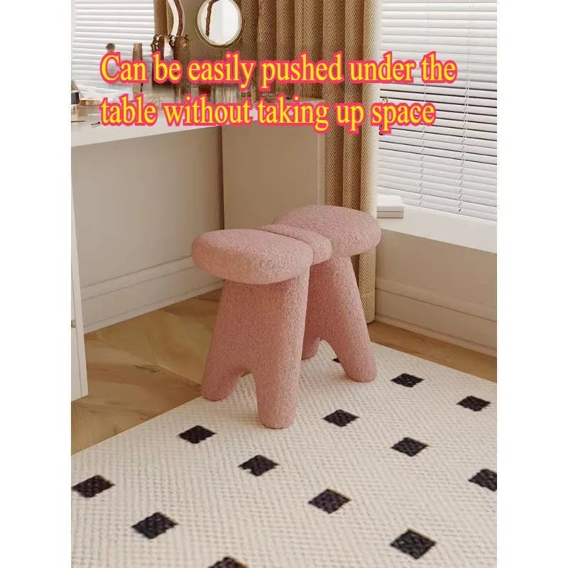Cream wind makeup stool bedroom simple modern dressing special stool Internet celebrity home light luxury makeup chair manicure