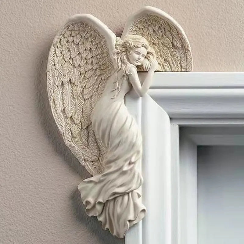 1PC Redeem Left/Right Angel Wings Pure White Pendant Decoration Door Frame Decoration Resin Bring Life to Your Doorway