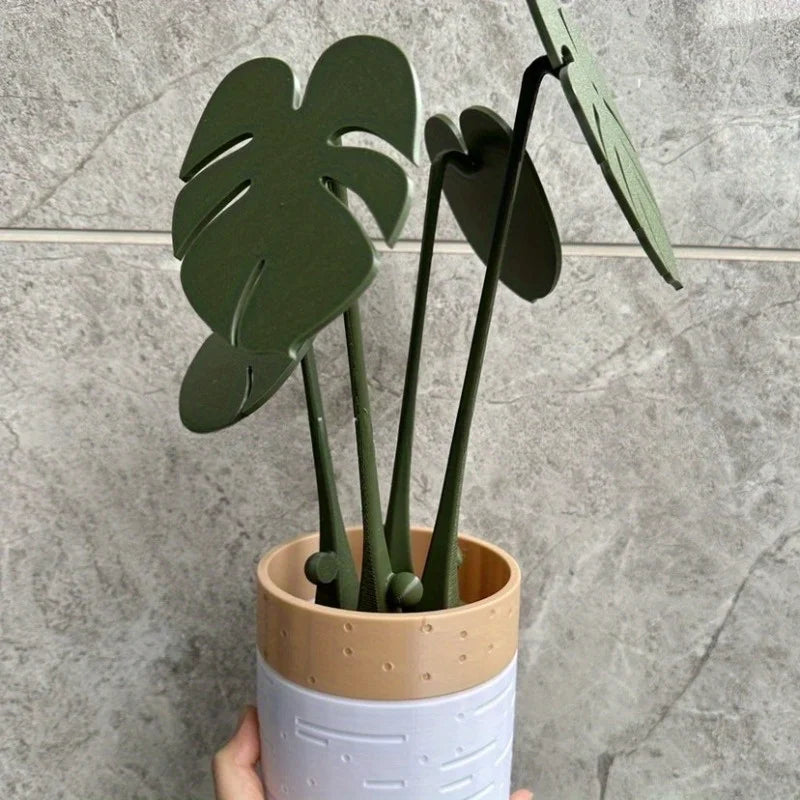 Monstera coaster plant turtle bamboo coaster plant with magnet 3D printing cross-border explosion