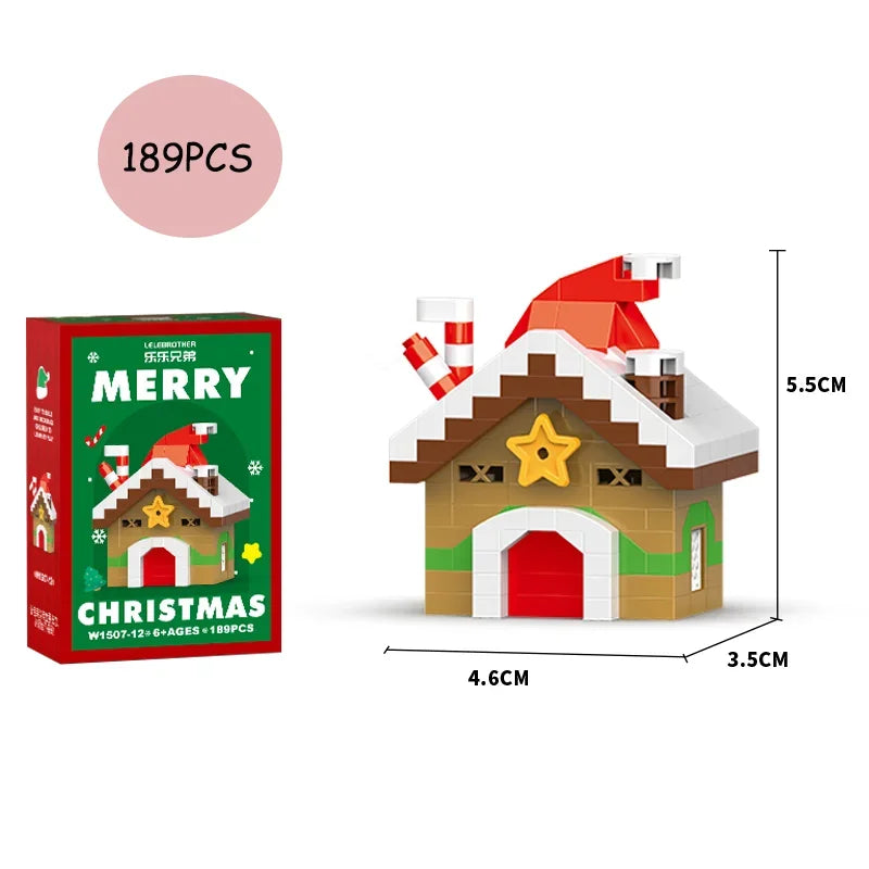 DIY Model Christmas Building Block Santa Claus Snowman Christmas Tree Building Block Toy  Christmas Decoration Party Favours