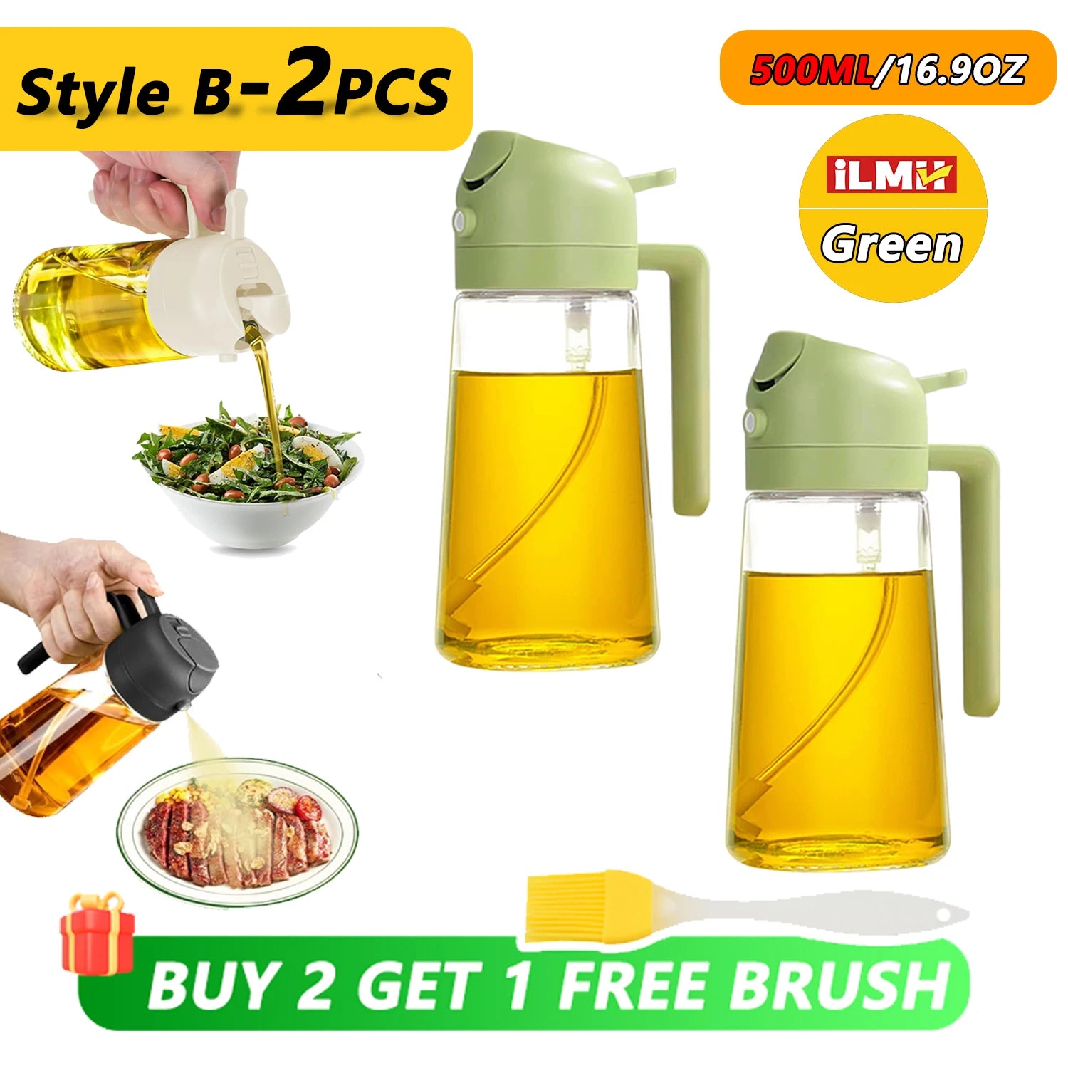 200/300/500ml Oil Spray olive oil spray Bottle Kitchen Cooking Dispenser Camping Baking Vinegar Soy Sauce Sprayer Containers