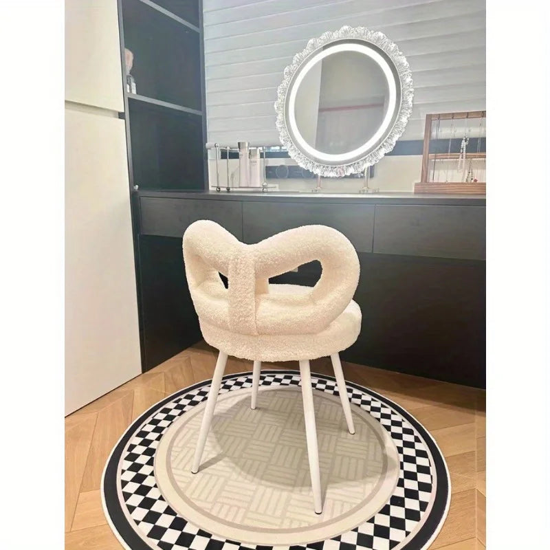 Cream wind back chair Internet celebrity bow makeup chair dresser manicure stool makeup stool fairy butterfly chair