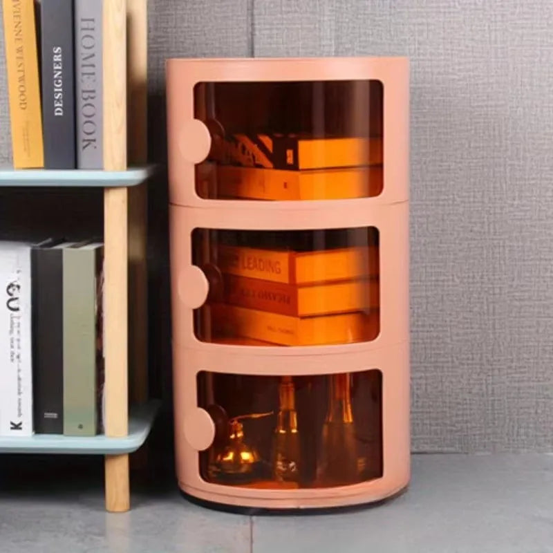 produces Nordic bedside tables, simple and modern creative bedside tables, bedroom storage, circular storage box wholesale