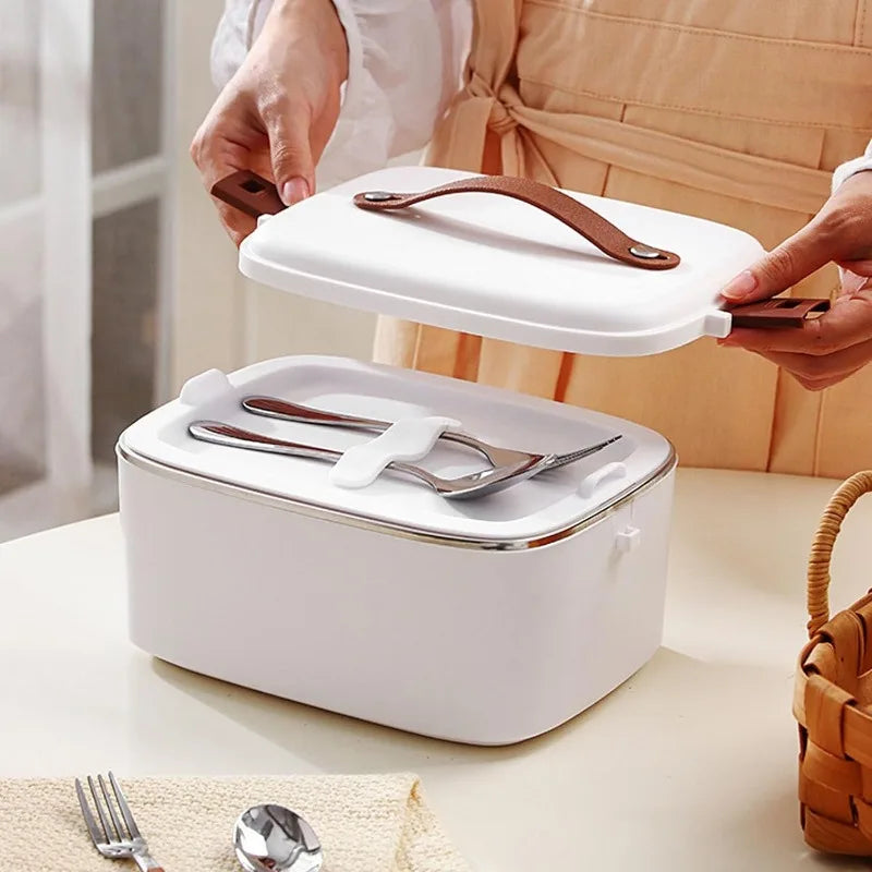1.8L Electric Lunch Box,Stainless Steel Portable Heated Lunch Box Faster Food Warmer Removable Stainless Container for Car Home