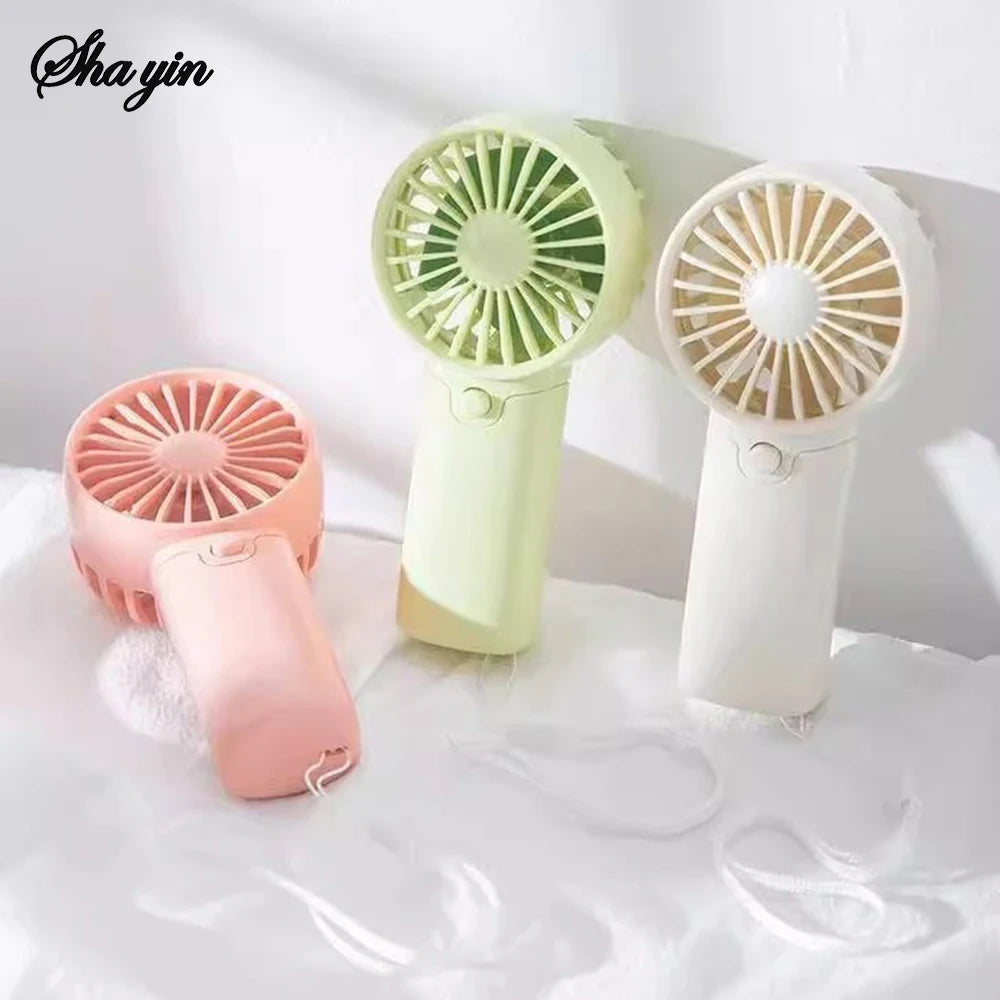 1PC Cartoon Mini Office Handheld Small Fan, Battery-Powered Portable High-Power Electric Fan (Battery Not Included)
