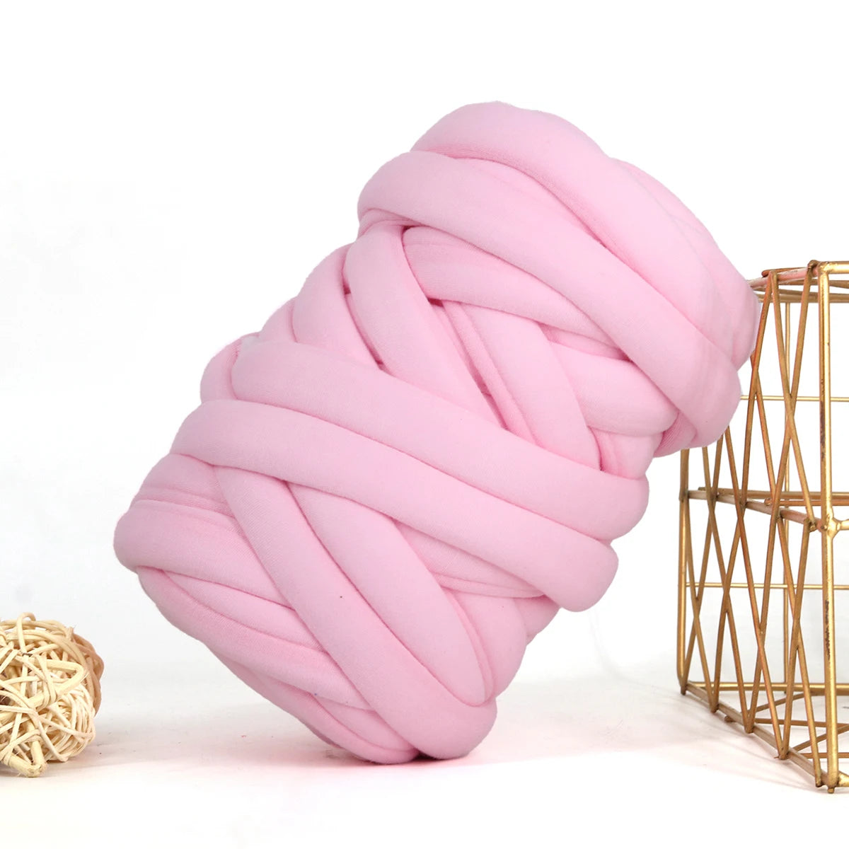 500G Thick Chunky Yarn Cored Cotton Wool Tube Yarn for DIY Blanket Hat Bulky Arm Roving Handwork Knitting Spin Yarn