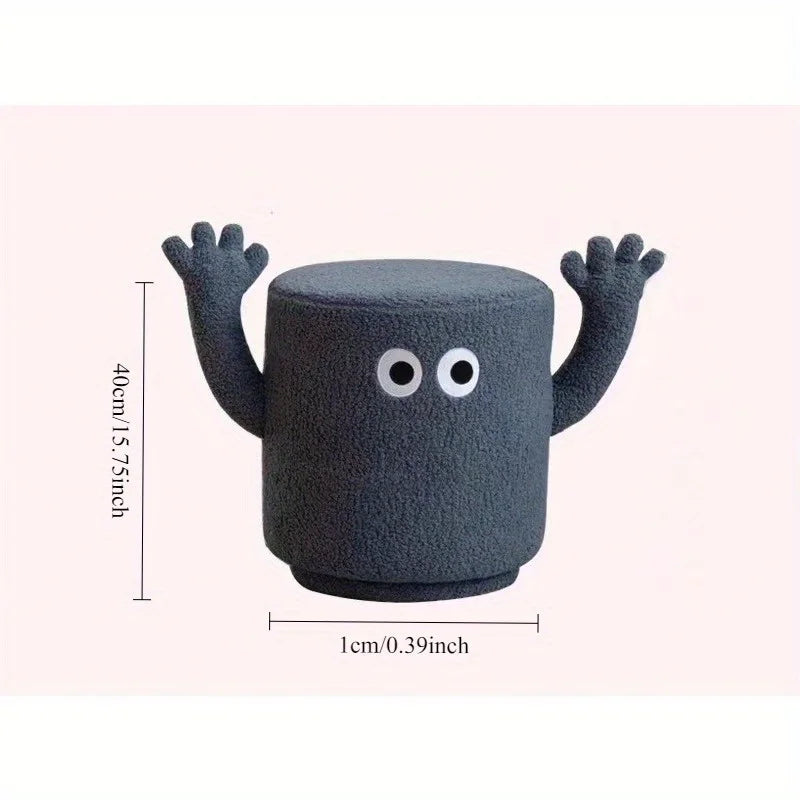Hand stool soft pack, low stool lamb cashmere creative design, low stool home porch shoe changing stool, footstool
