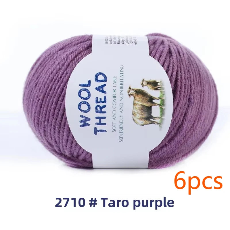 6pcs Australian wool set（300g）soft and comfortable, brilliant colors can be used to knit knits such as sweaters, vests, etc