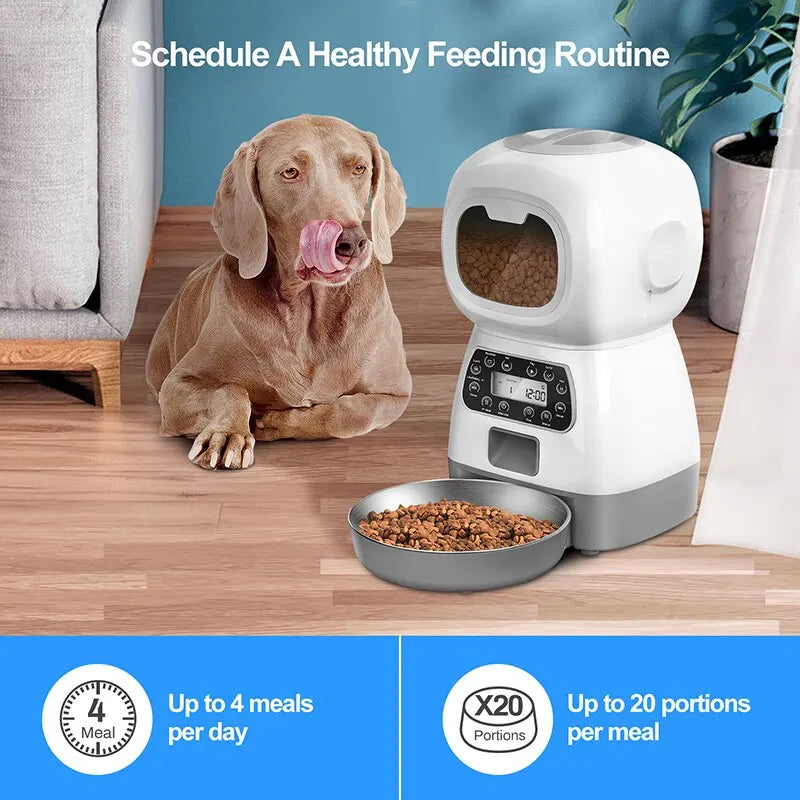1PC Pet Feeder Automatic Feeder Feeding Device Fixed-Point Feeder Manual Feeding Button/Wifi Feeder