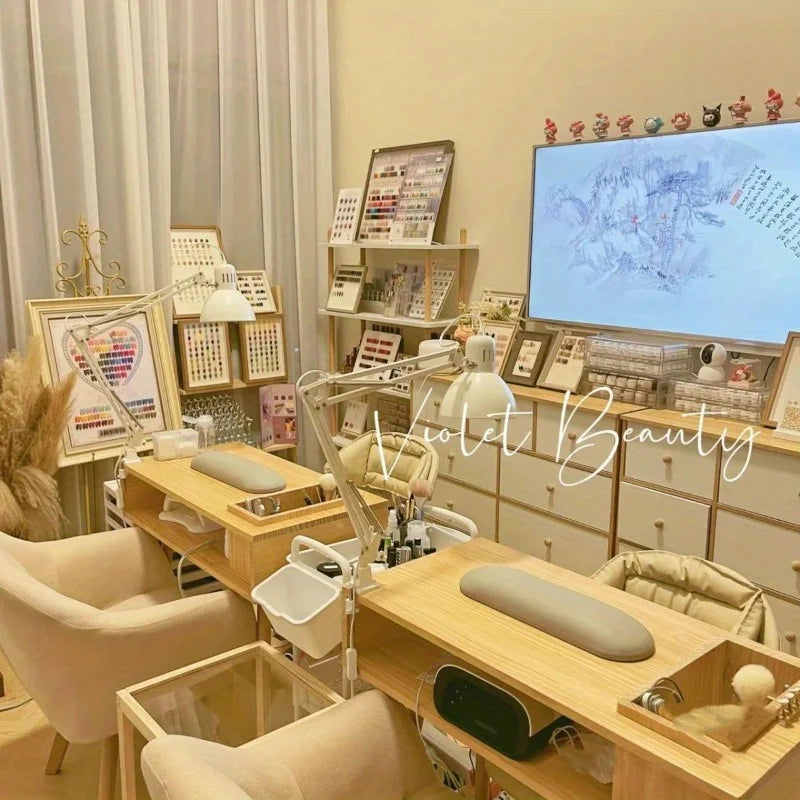 Solid wood manicure table Japanese single manicure table small Internet celebrity manicure table chair workbench
