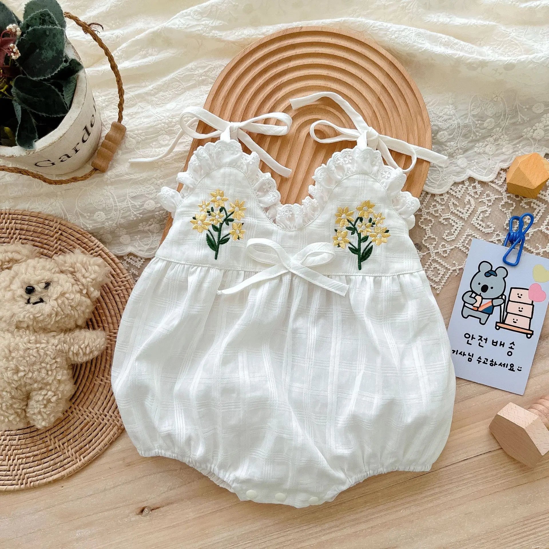 Baby ⛱️ Wear Sling Romper Korean 🆕 Born Children's Clothes Full 🌕
