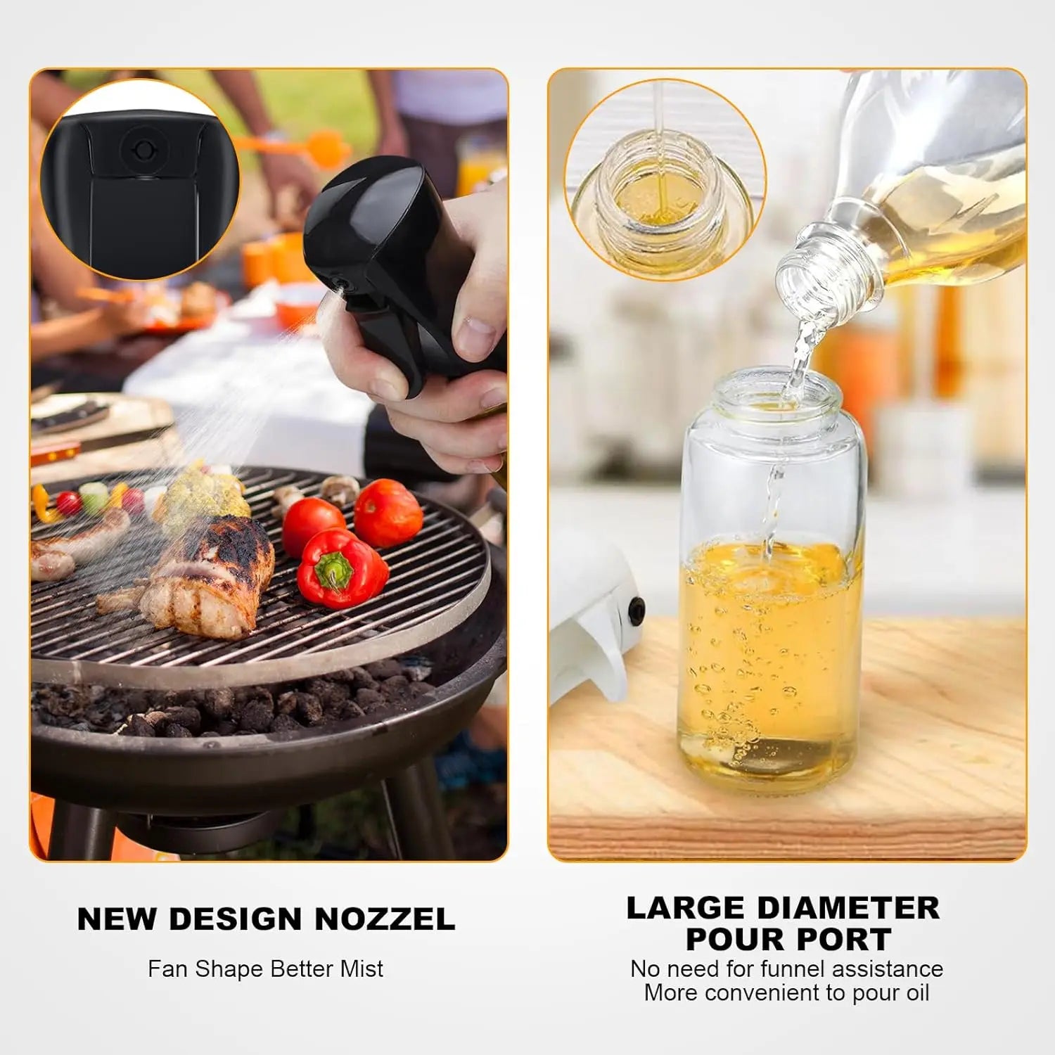 200/300/500ml Oil Spray olive oil spray Bottle Kitchen Cooking Dispenser Camping Baking Vinegar Soy Sauce Sprayer Containers