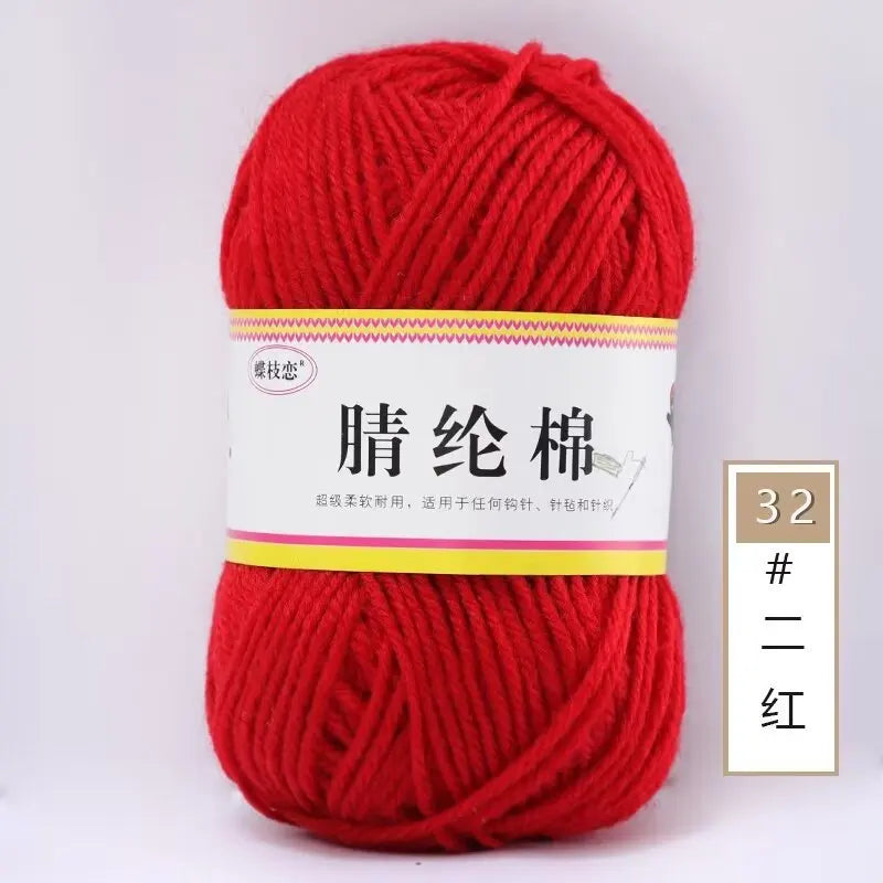 {1Pcs 50g }Acrylic cotton medium and thick thread hand-woven DIY slippers wool ball hook doll seat cushion thread