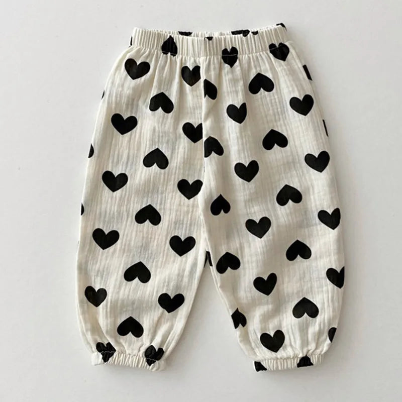 Baby Girls Summer Clothing Children's Anti-Mosquito Pants Loose Casual Casual Printed Cartoon Trousers Kids Clothes Harem Pant