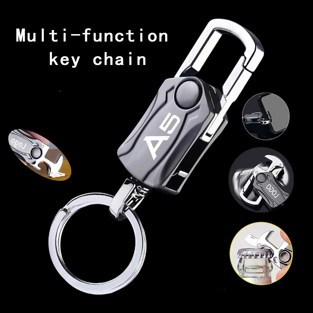 For AUDI A5 8T accessories Multifunctional keychain leather keychain metal gift