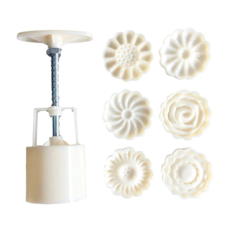 1set/2set Three-Dimensional Rose-Shaped Mooncake Mold, Hand-Pressing Mid-Autumn Festival Mooncake Mold Diy Baking Set
