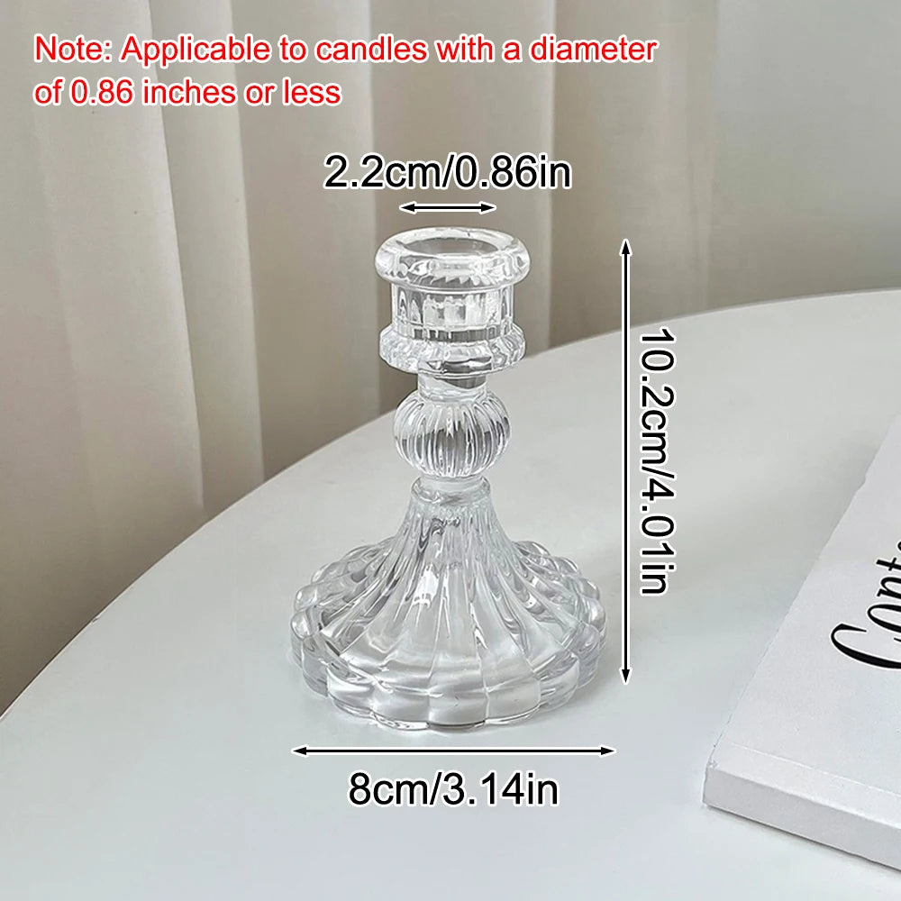1PC Retro Crystal Candle Holder