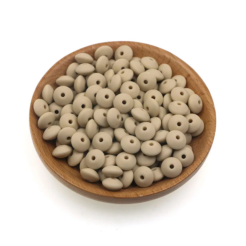 Lentil Silicone Beads