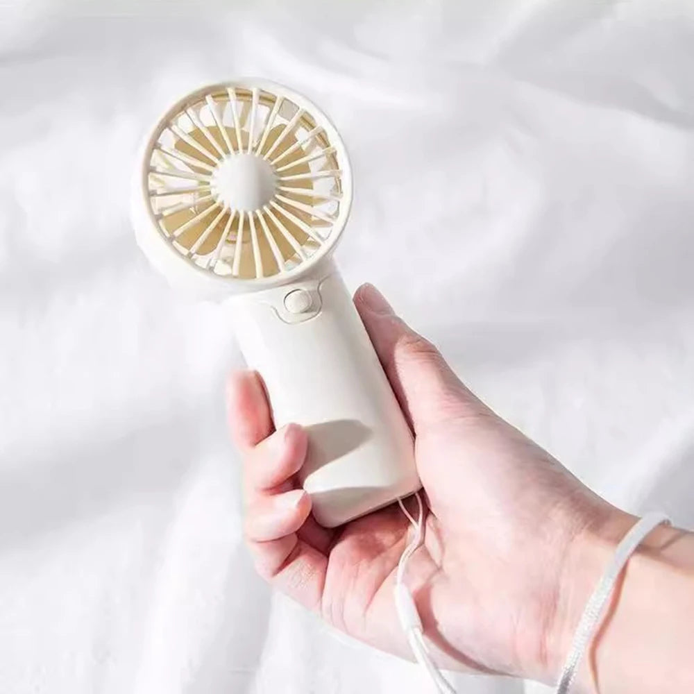 1PC Cartoon Mini Office Handheld Small Fan, Battery-Powered Portable High-Power Electric Fan (Battery Not Included)