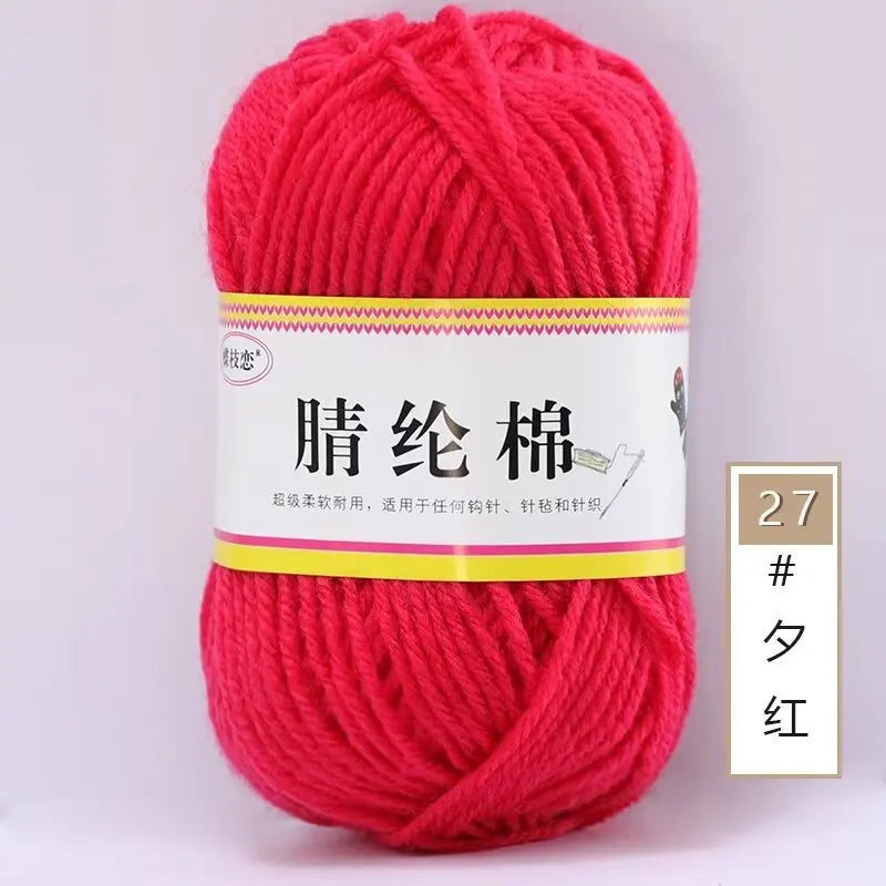 {1Pcs 50g }Acrylic cotton medium and thick thread hand-woven DIY slippers wool ball hook doll seat cushion thread