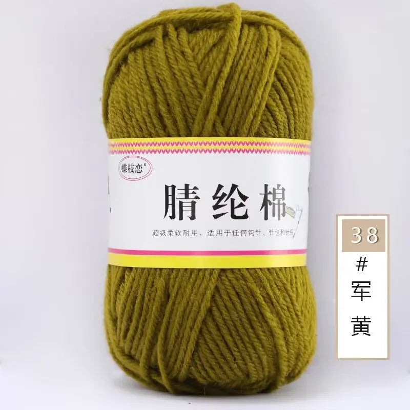 {1Pcs 50g }Acrylic cotton medium and thick thread hand-woven DIY slippers wool ball hook doll seat cushion thread