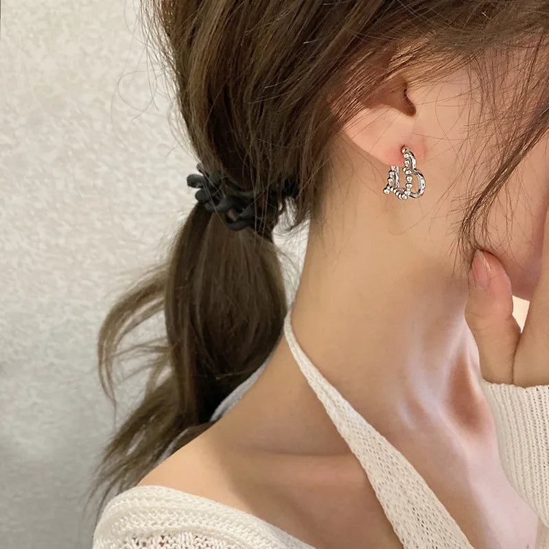 Double Layered Heart Stud Earrings
