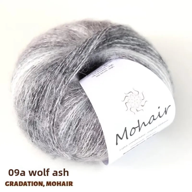 Silk gradual change mohair, hand DIY woven color wool super soft, plush bright silk wool ball