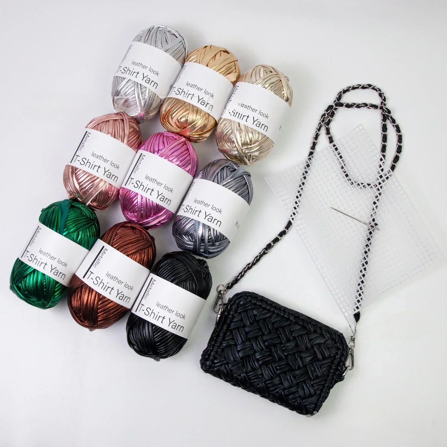 Metallic T-shirt yarn Metallic gloss cloth line DIY hand-woven wool ball