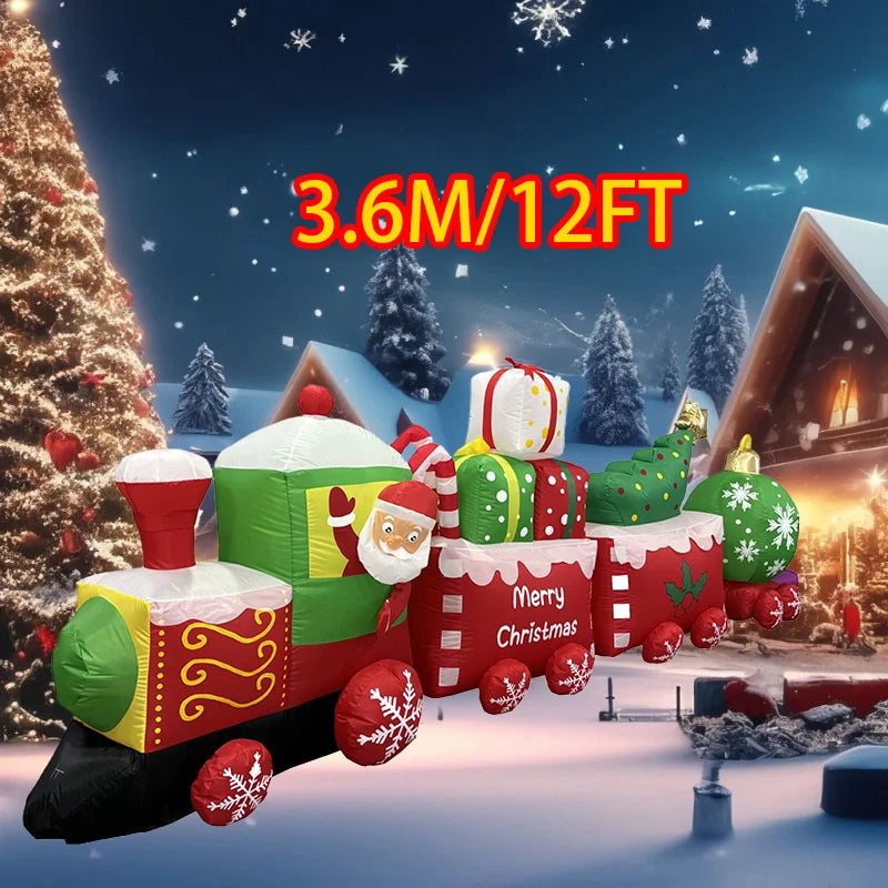 Inflatable Toys Santa Cartoon Vehicle Christmas Decorations Model Party New Year Yard Props Indoor Outdoor Xmas Garden Decor