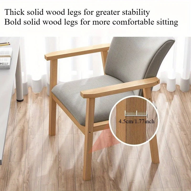Wooden chair Computer chair Comfortable sedentary home back chair Office reception chair Learning to write study desk chair