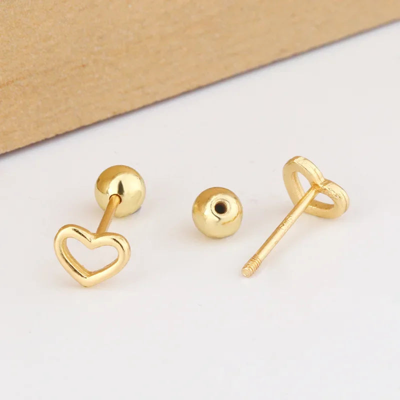 Minimalist Small Flower Screw Earrings