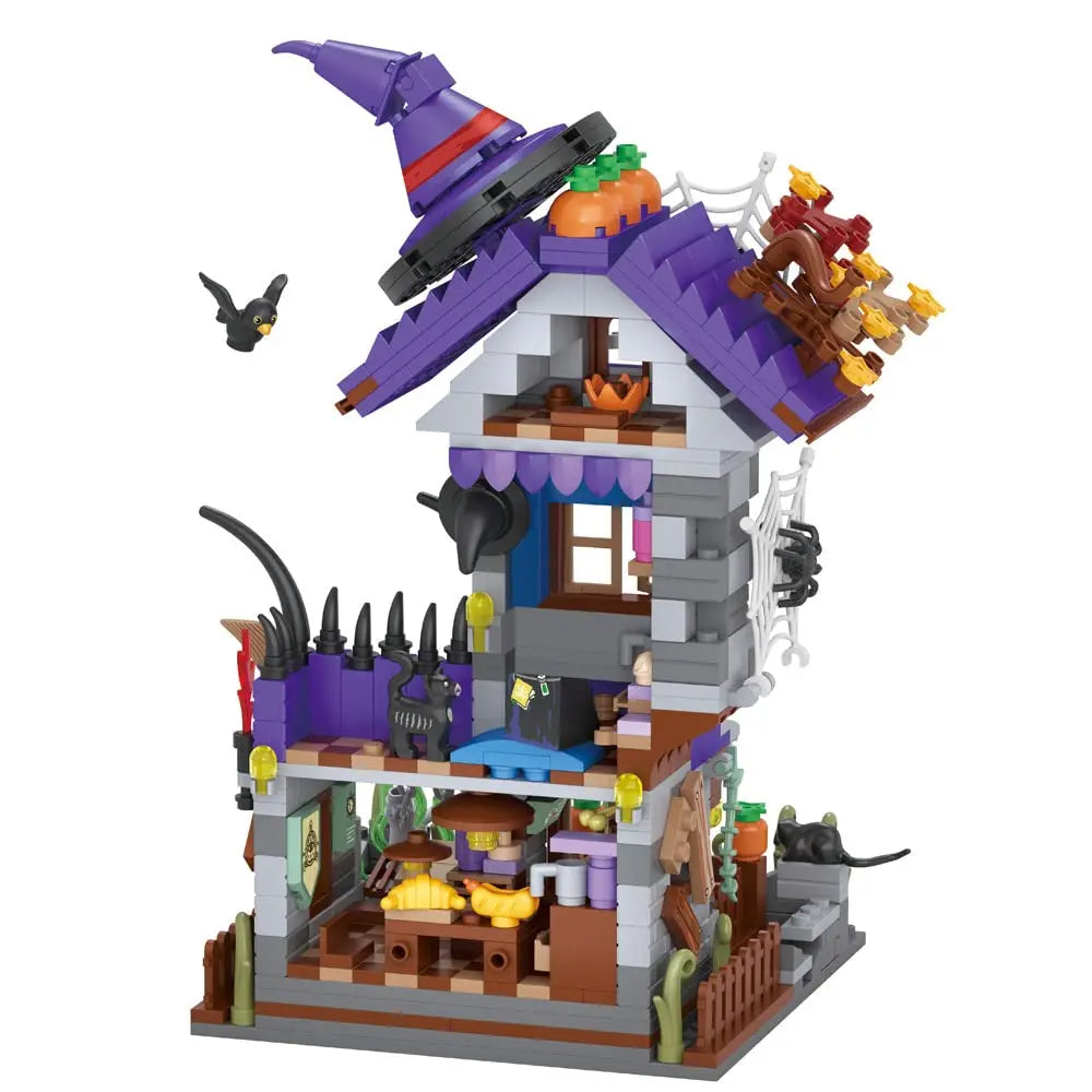 TOYLINX Halloween Series Decorative Building Block Cabin Model - Home Decor ABS Building Block Toys, Festive Gifts for Kids