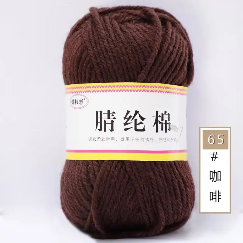 {1Pcs 50g }Acrylic cotton medium and thick thread hand-woven DIY slippers wool ball hook doll seat cushion thread