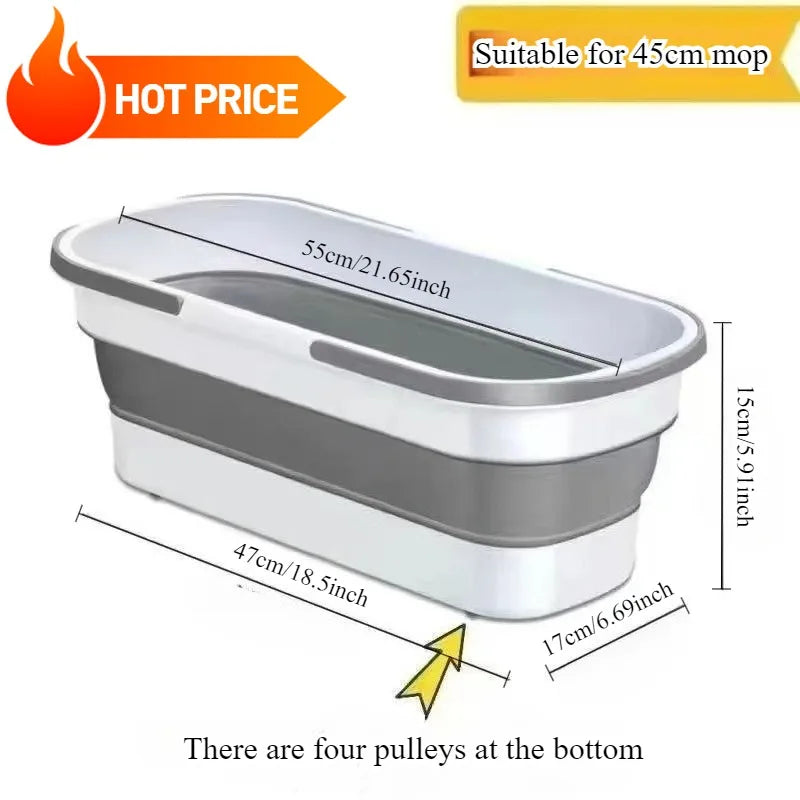 Rectangular Fishing Bucket Portable Plastic Washing Basin Collapsible Space-Saving Large Capacity for Camping Traveling Picnic