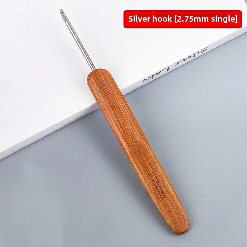 Full set of bamboo handle crochet bamboo crochet wool hook hand knitting tools sweater needle round head carbonized crochet