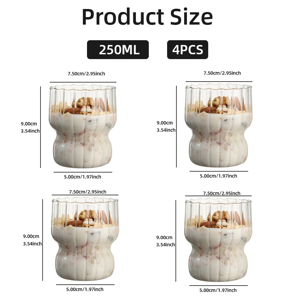 250ML Glass Milk Coffee Mug Cup Glass Drinking Glasses Heat Resistant Glass Water Cup Coffee Mugs Tea Cup Mugs Coffe
