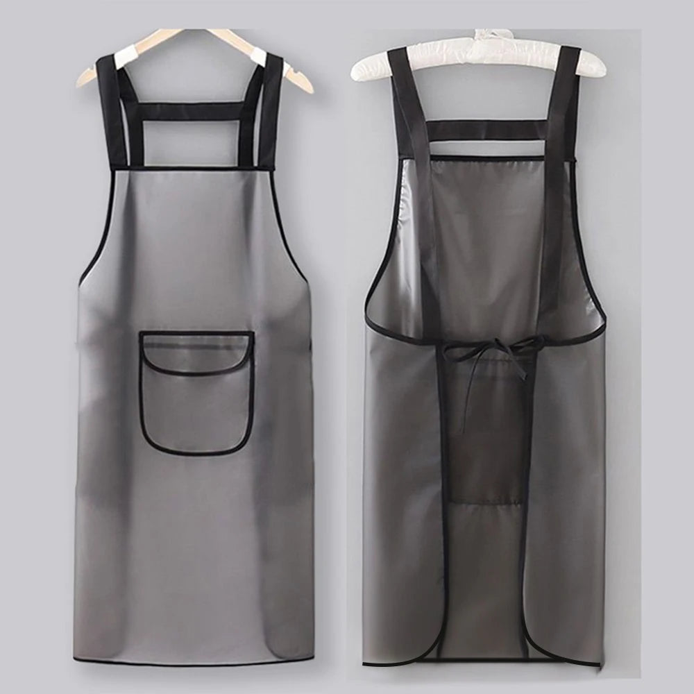 1PC Waterproof Oil-Resistant Apron - Suitable For Household Kitchen Cooking, Dishwashing, And Restaurant Workwear