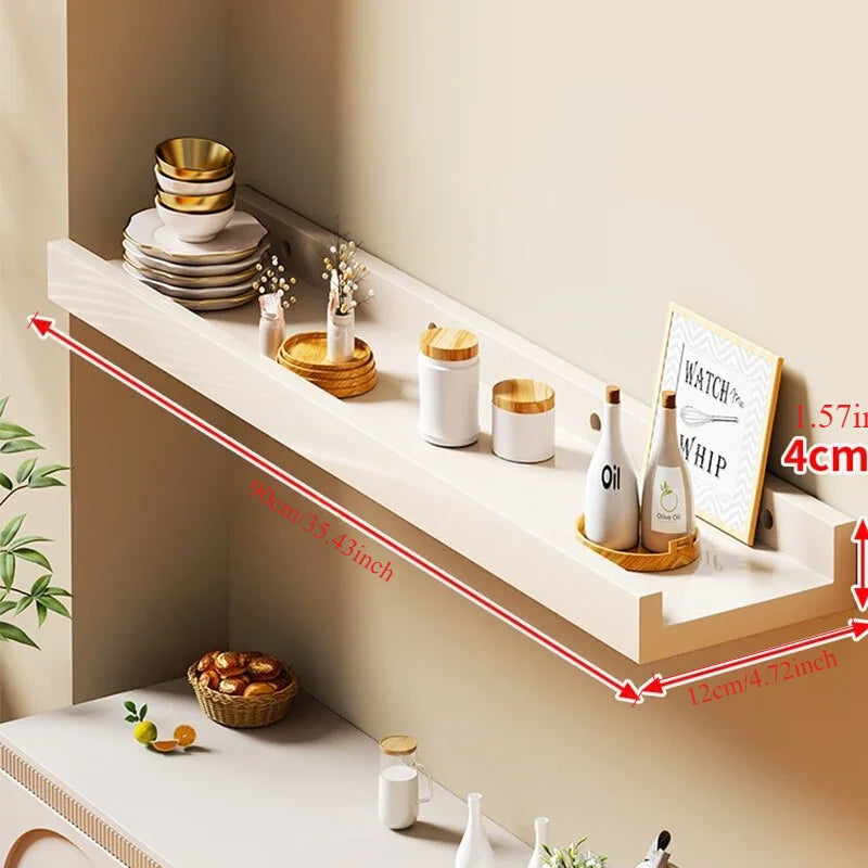 Solid wood wall shelf wall wall wall hanging wall baffle bookshelf living room bedroom shelf wooden board storage rack