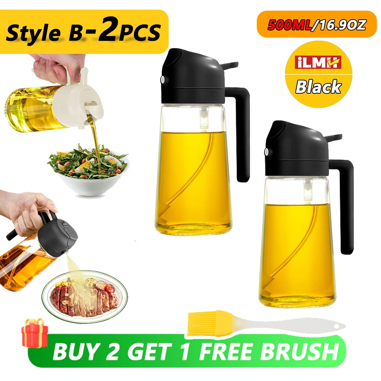 200/300/500ml Oil Spray olive oil spray Bottle Kitchen Cooking Dispenser Camping Baking Vinegar Soy Sauce Sprayer Containers