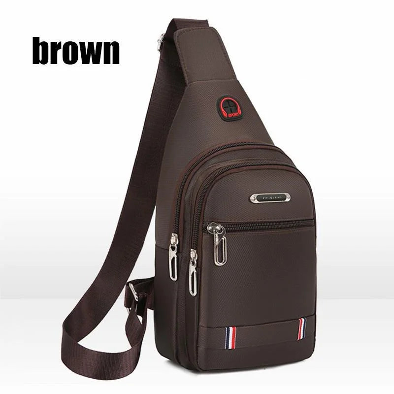 Unisex Canvas Leisure Sports Small Backpack Oxford Cloth One-shoulder Messenger Bag Chest Bag