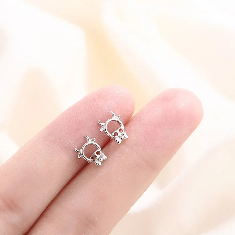 Small Flower Deer Stud Earrings