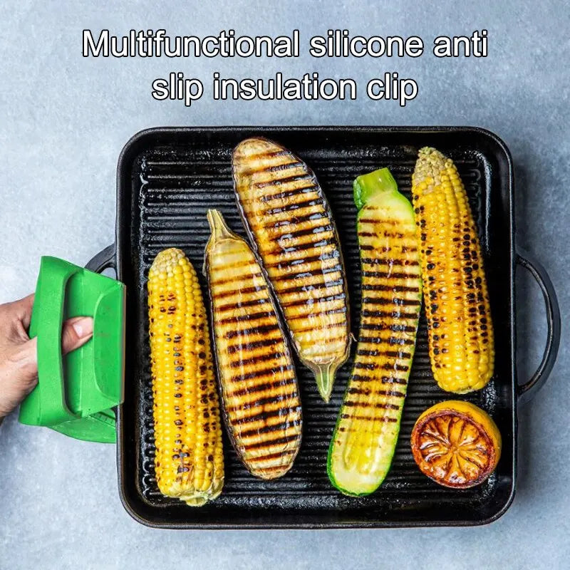 1PC Multi-functional Silicone Anti-scald Non-slip Vegetable Cutting Aid Silicone Anti-slip Heat Insulation Clip Cooking Baking