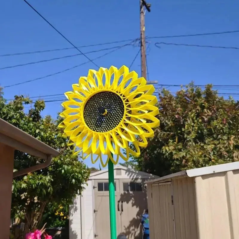 3D Print Sunflower Wind Spinner Sunflower Yard Spinners Heavy Duty Waterproof Weatherproof For Garden Decoration