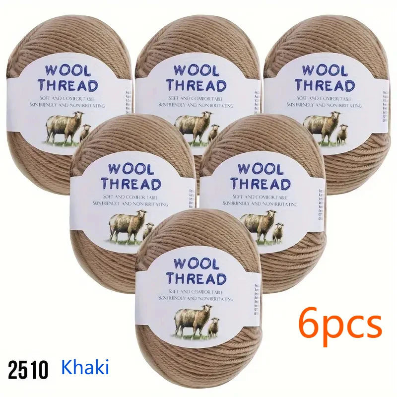 6pcs Australian wool set（300g）soft and comfortable, brilliant colors can be used to knit knits such as sweaters, vests, etc