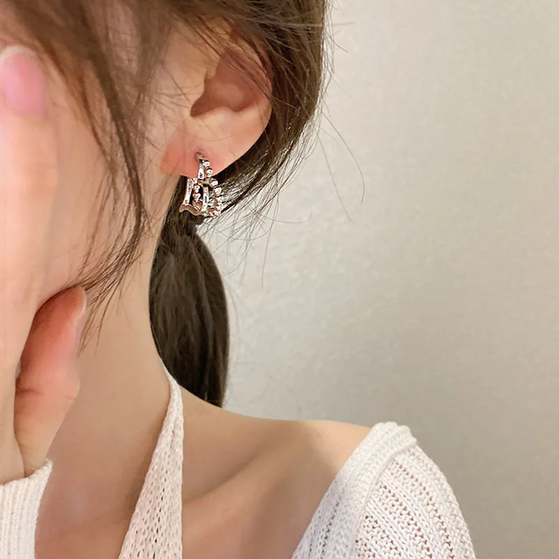 Double Layered Heart Stud Earrings